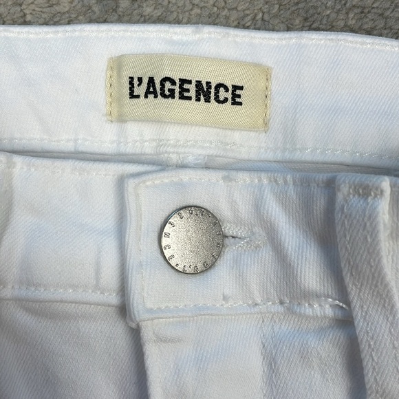 New L’Agence Selma High Rise Bootcut Jeans Blanc White Stretch Sz 25 - Picture 8 of 14